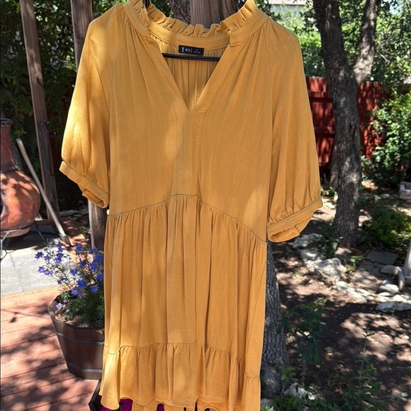 None Dresses & Skirts - Mustard Ruffled Mini Dress Size M